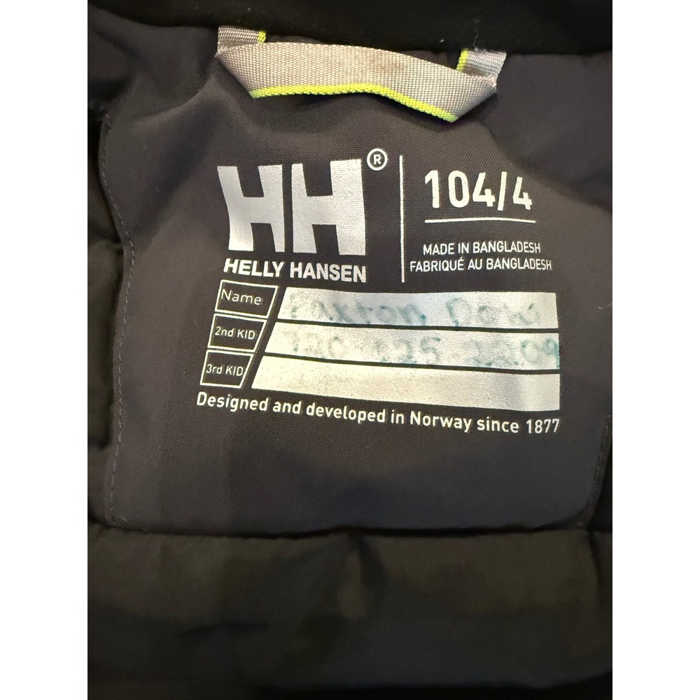 Helly Hansen Kids Ski Jacket Black Neon VizLite DT Reflective Winter Coat Hooded - Picture 10 of 12